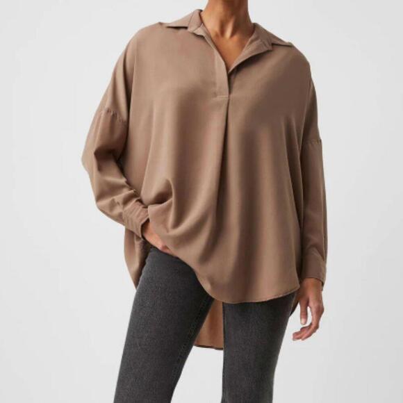 French Connection Tops - FRENCH CONNECTION Rhodes Popover Shirt yellow from UK